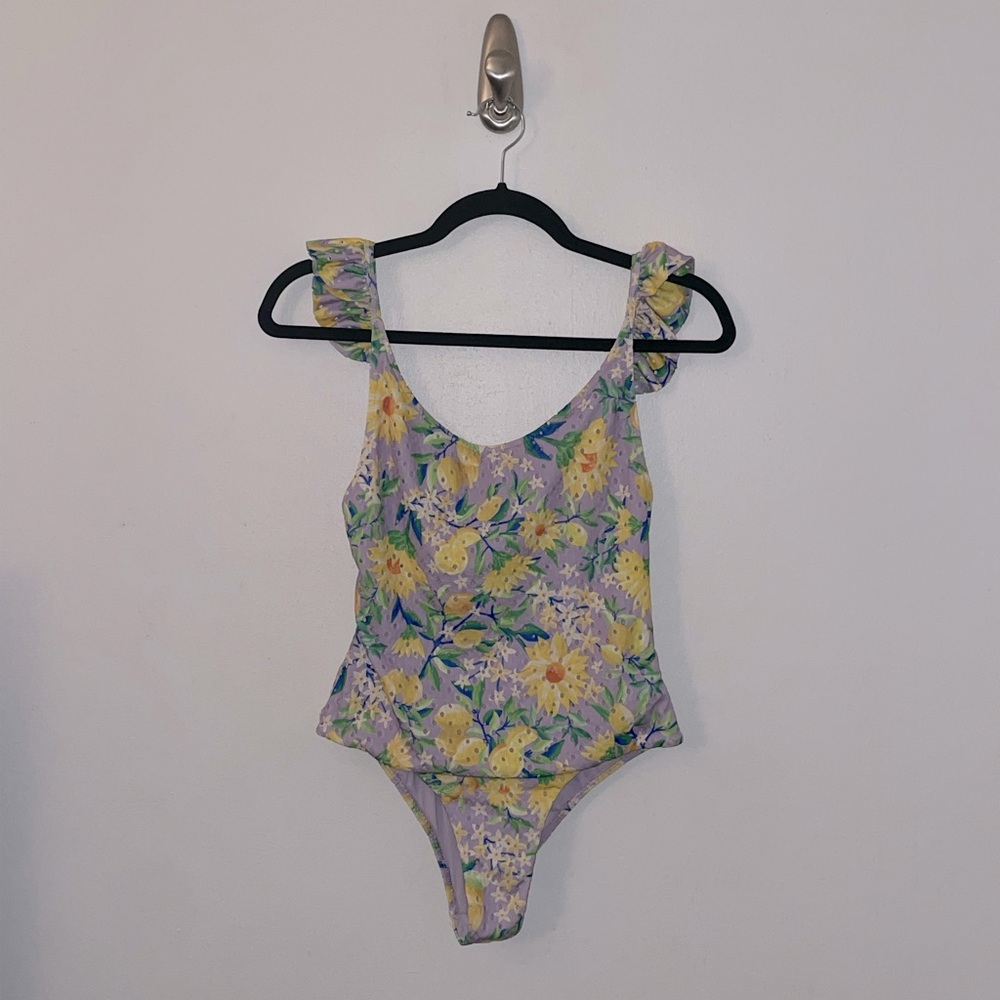 Farm Rio Lemon Dream Ruffle One Piece